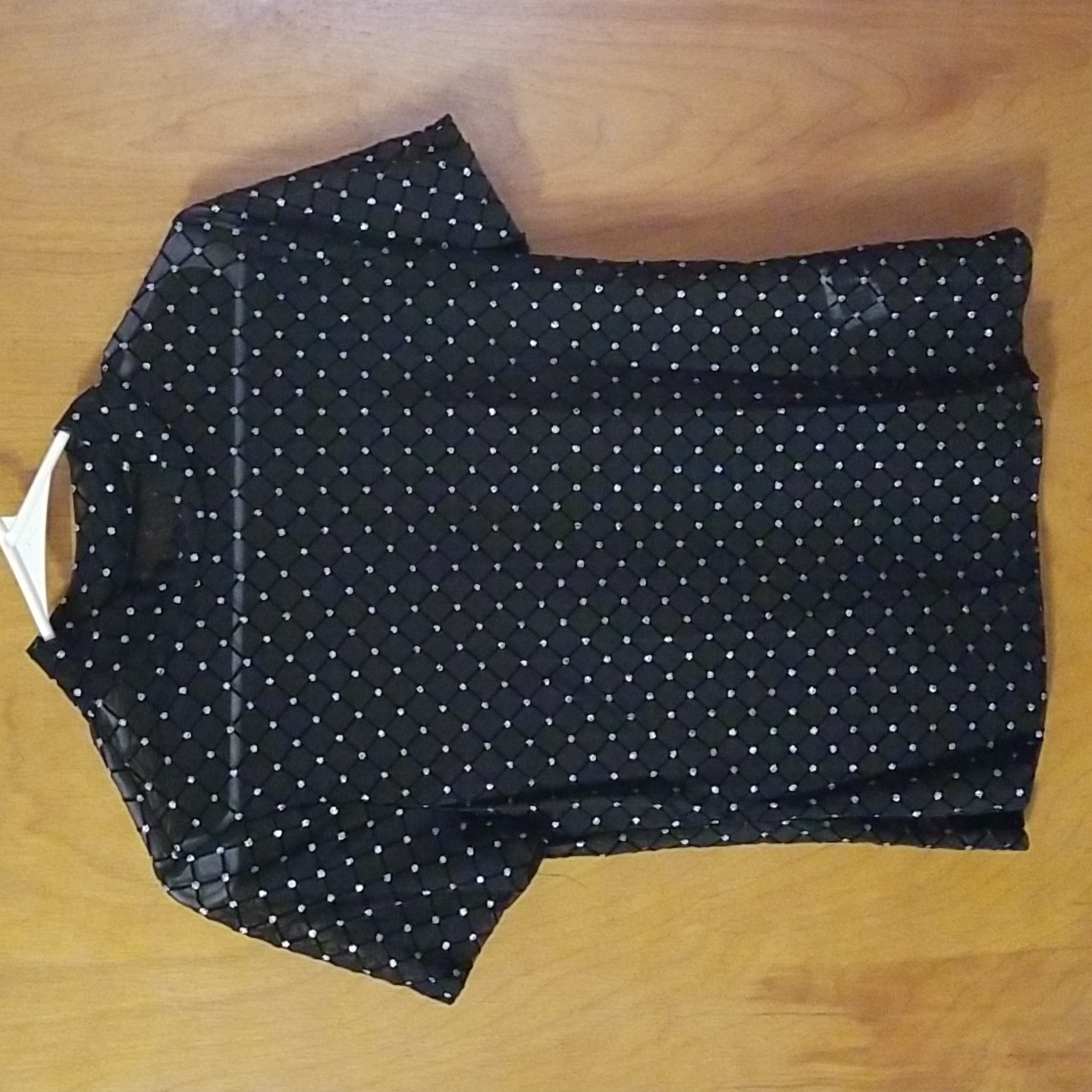 Black And Silver Glitter Top Size Large: B